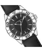 Reloj Totensee negro y plateado de caucho acolchado y con costuras lisas para hombre