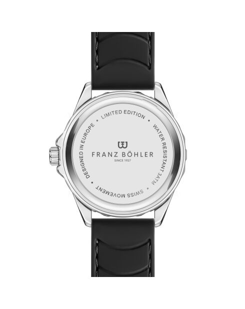 Reloj Totensee negro y plateado de caucho acolchado y con costuras lisas para hombre