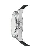 Reloj Totensee negro y plateado de caucho acolchado y con costuras lisas para hombre