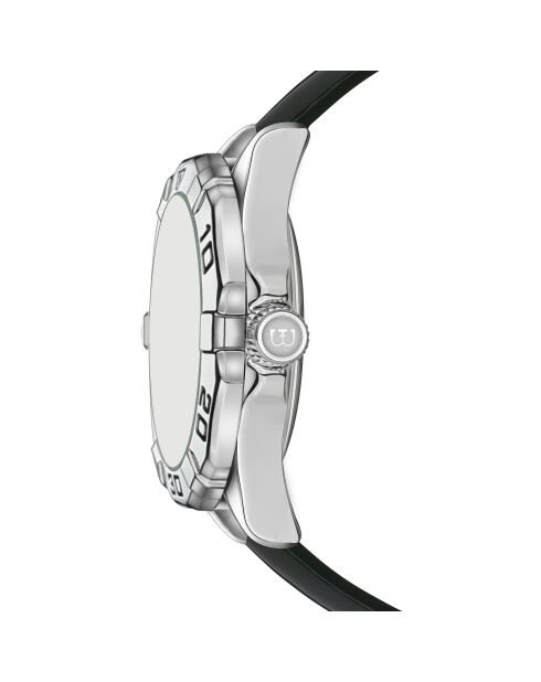 Reloj Totensee negro y plateado de caucho acolchado y con costuras lisas para hombre