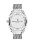 Reloj Greifensee de malla metálica plateado/verde oscuro para hombre