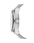 Reloj Greifensee de malla metálica plateado/verde oscuro para hombre