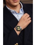Reloj Baldegg de malla metálica plateada/verde para hombre