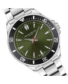 Reloj Baldegg de malla fina plateado/verde para hombre