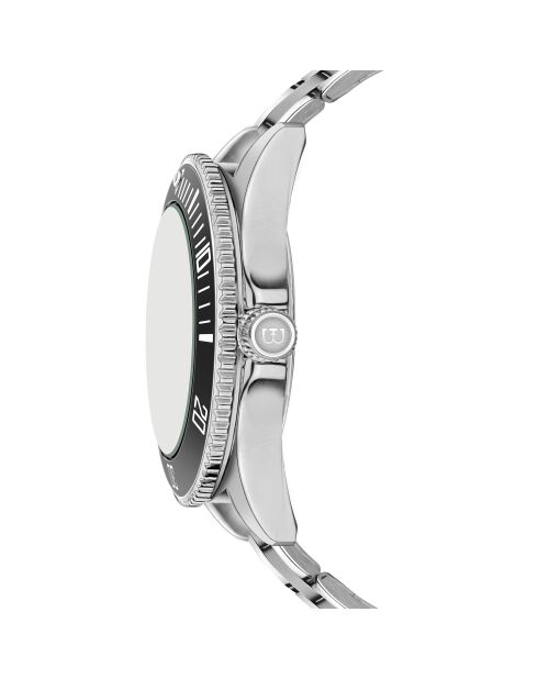 Reloj Baldegg de malla fina plateado/verde para hombre
