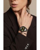 Reloj Baldegg de malla fina plateado/verde para hombre