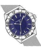 Reloj Schwarzsee de malla metálica plateada/azul para hombre