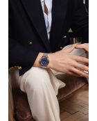 Reloj Schwarzsee de malla metálica plateada/azul para hombre