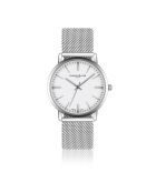 Reloj Bannalp de malla metálica plateada/blanca para hombre