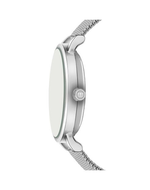 Reloj Bannalp de malla metálica plateada/blanca para hombre