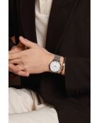 Reloj Bannalp de malla metálica plateada/blanca para hombre