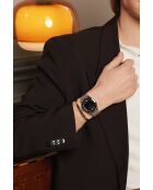 Reloj Katzensee de malla metálica plateada/negra para hombre