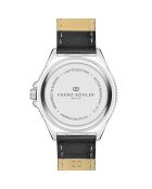 Reloj Baldegg para hombre de piel negra y verde con costuras lisas y acolchadas