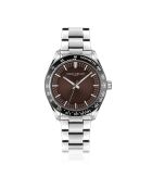 Reloj Maggiore de malla fina plateado/marrón para hombre