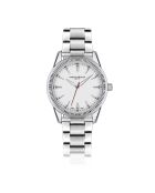 Reloj Tanay de malla fina plateado/blanco para hombre