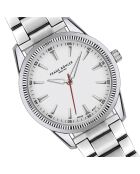 Reloj Tanay de malla fina plateado/blanco para hombre