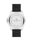 Reloj para hombre de caucho Walen negro y plateado con costuras lisas, acolchado y cosido