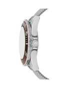 Reloj St. Moritz de malla metálica plateada/marrón para hombre