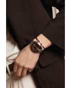 Reloj St. Moritz de malla metálica plateada/marrón para hombre