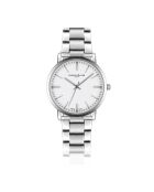 Reloj Bannalp de malla fina plateado/blanco para hombre