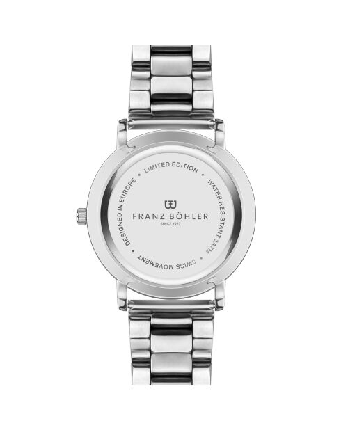 Reloj Bannalp de malla fina plateado/blanco para hombre