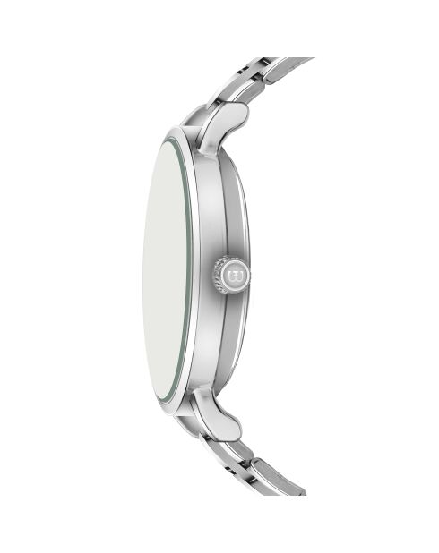 Reloj Bannalp de malla fina plateado/blanco para hombre