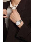 Reloj Bannalp de malla fina plateado/blanco para hombre