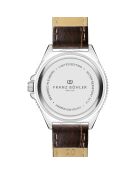 Reloj St. Moritz para hombre de piel de cocodrilo marrón acolchado y con costuras lisas