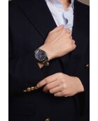 Reloj Poschiavo de malla metálica plateada/negra para hombre