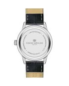 Reloj Katzensee de piel negra de cocodrilo para hombre con costuras lisas y acolchadas