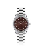 Reloj Rotsee de malla fina plateado/marrón para hombre