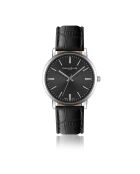 Reloj Alpnach Croco negro de piel acolchada y con costuras lisas para hombre