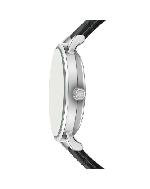 Reloj Alpnach Croco negro de piel acolchada y con costuras lisas para hombre