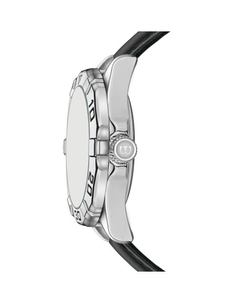 Reloj para hombre con costuras lisas y acolchadas en piel Schwarzsee negra/azul