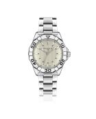 Reloj Gelmer de malla fina plateado/marfil para hombre