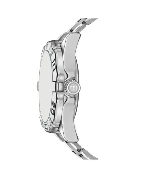 Reloj Gelmer de malla fina plateado/marfil para hombre