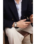Reloj Gelmer de malla metálica plateada/marfil para hombre