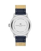 Reloj para hombre de piel Sihl azul oscuro con costuras lisas y acolchado