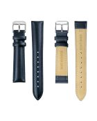 Reloj para hombre de piel Sihl azul oscuro con costuras lisas y acolchado
