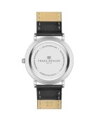 Reloj Bannalp para hombre con costuras lisas y acolchadas en piel blanca/negra