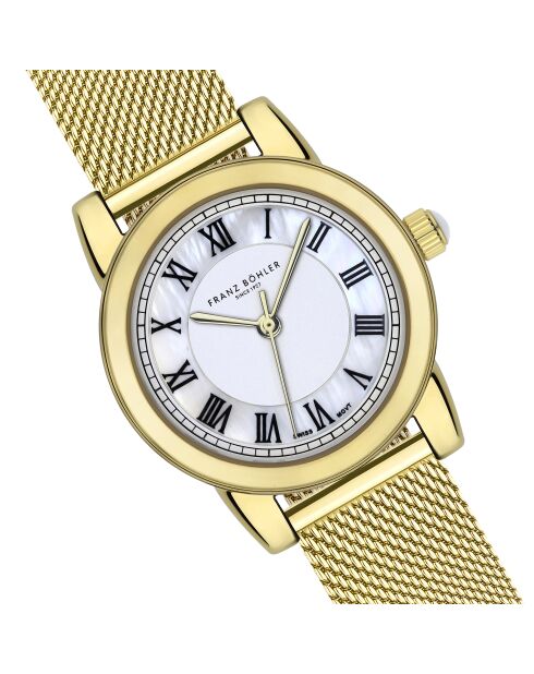 Orologio da donna Zurich in maglia metallica oro/bianco
