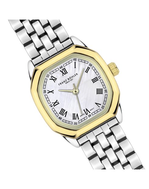 Montre pour femme en maille fine Aegeri argent/blanc