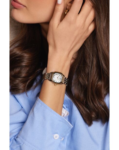 Montre pour femme en maille fine Aegeri argent/blanc