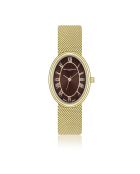 Bachalp Damenuhr aus gold/braunem metallischem Mesh