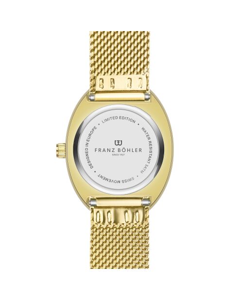 Bachalp Damenuhr aus gold/braunem metallischem Mesh