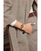 Bachalp Damenuhr aus gold/braunem metallischem Mesh