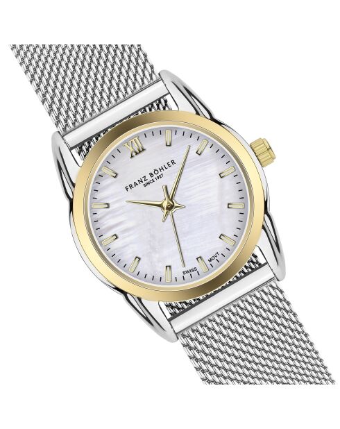Montre pour femme en maille métallique Champex argent/blanc