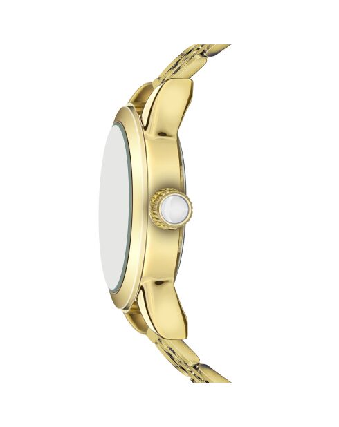Damenuhr aus feinem Mesh in Zürcher Gold/Weiß