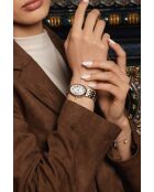 Montre pour femme en maille fine Cavloc argent/or
