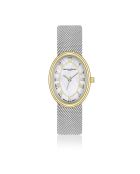 Montre pour femme en maille métallique Cavloc argent/blanc